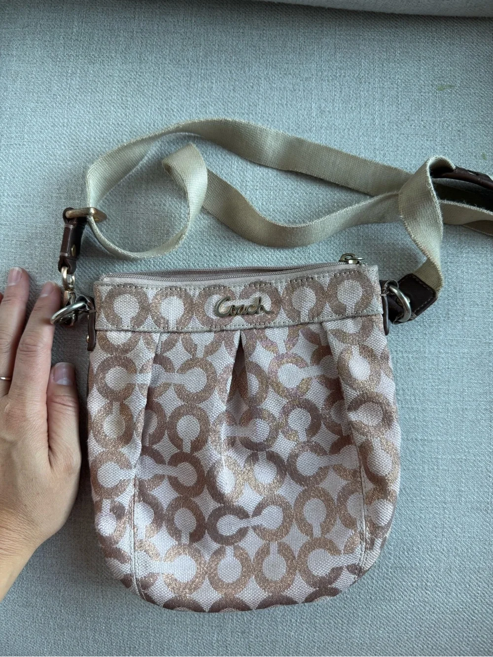 Vintage Coach mini signature crossbody bag in canvas